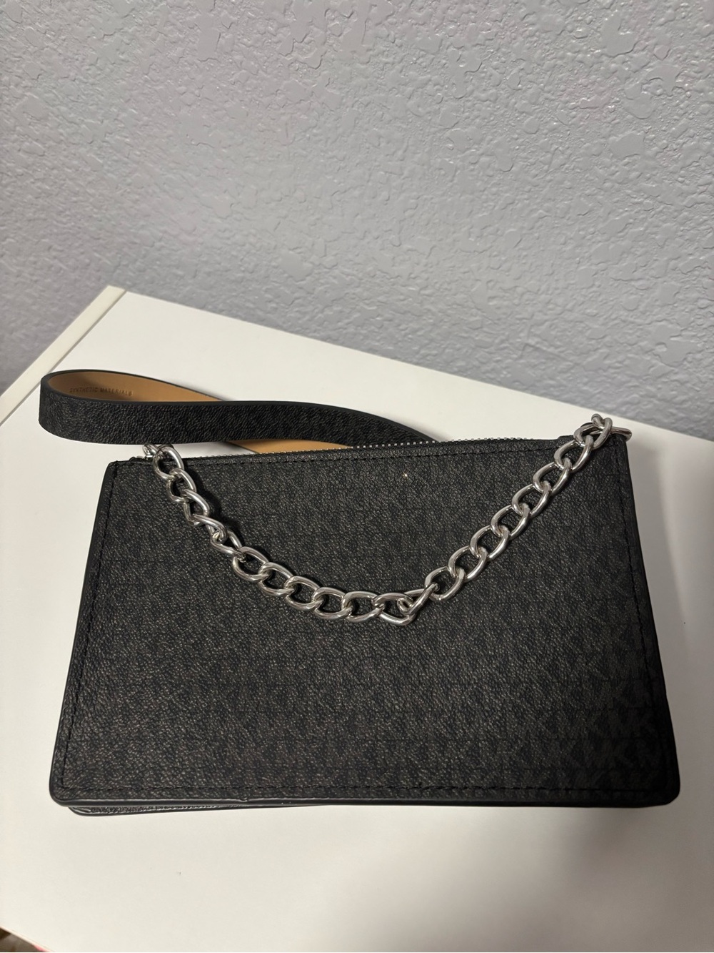 Michael Kors Black Logo-Print Chain belt wallet